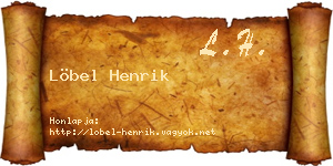 Löbel Henrik névjegykártya
